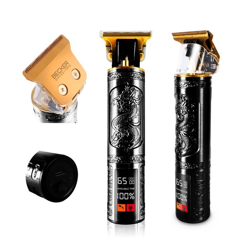 Tondeuse Barbe/s Cheveux Rechargeable Sans Fil Dragon - 4 Têtes, Dorée, Unisexe - Neuf